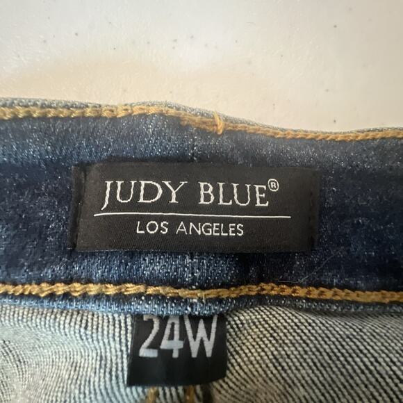 JUDY BLUE Women's Jeans Sz 24W BLUE Mid Rise Skinny Fit Stretch Dark Stone NWT - Picture 10 of 14